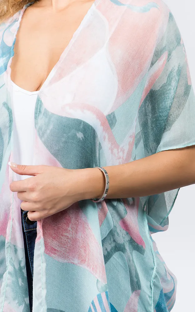 KP9041 Sea Creatures Pattern Printed Kimono