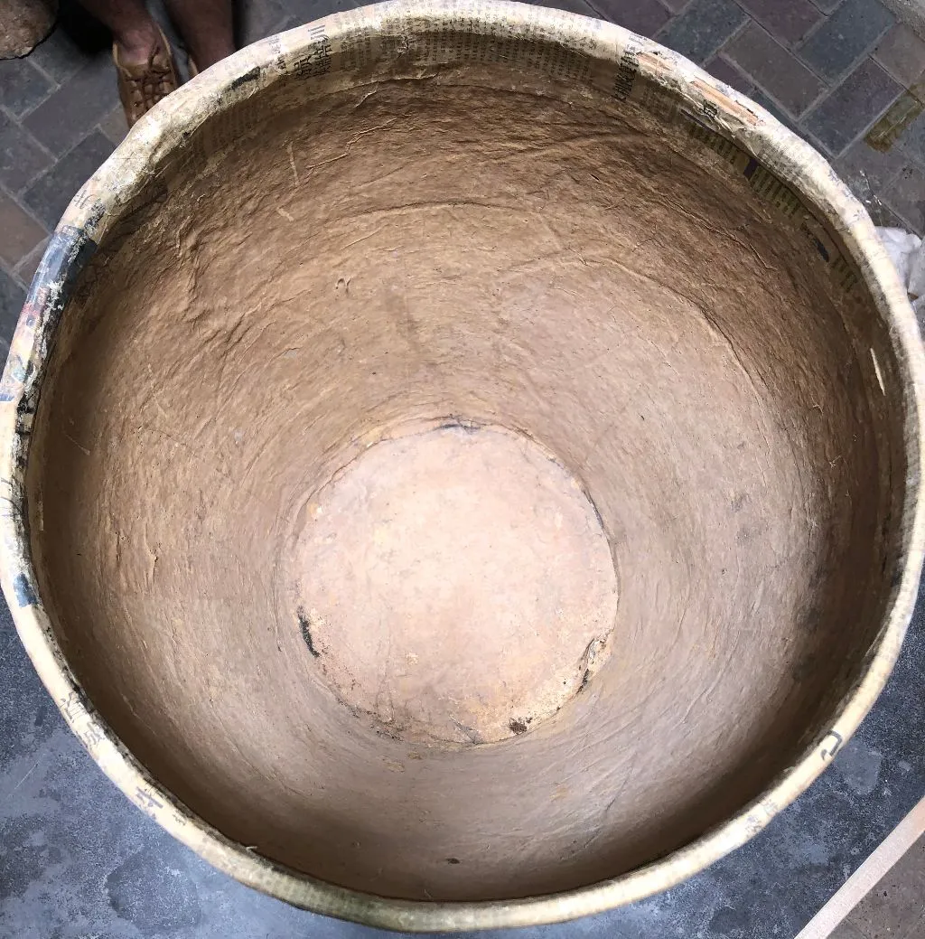 Large Paper Mache Chinese Plant Holder Vintage (Peacock)