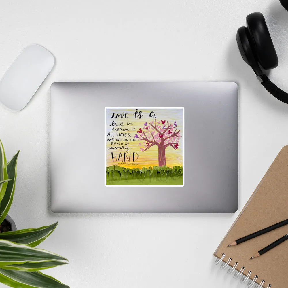 Love is a Fruit by Maren Studt, Bubble-free stickers
