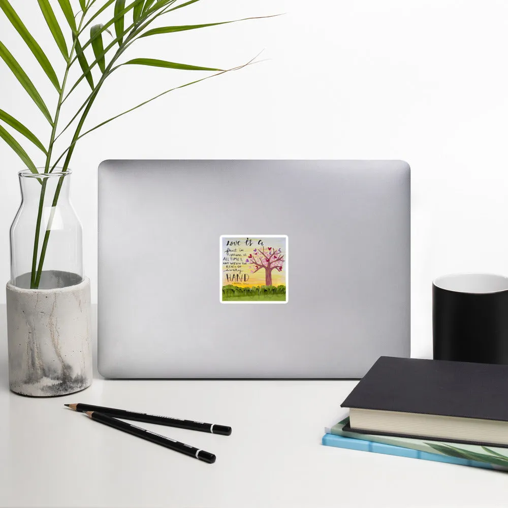 Love is a Fruit by Maren Studt, Bubble-free stickers