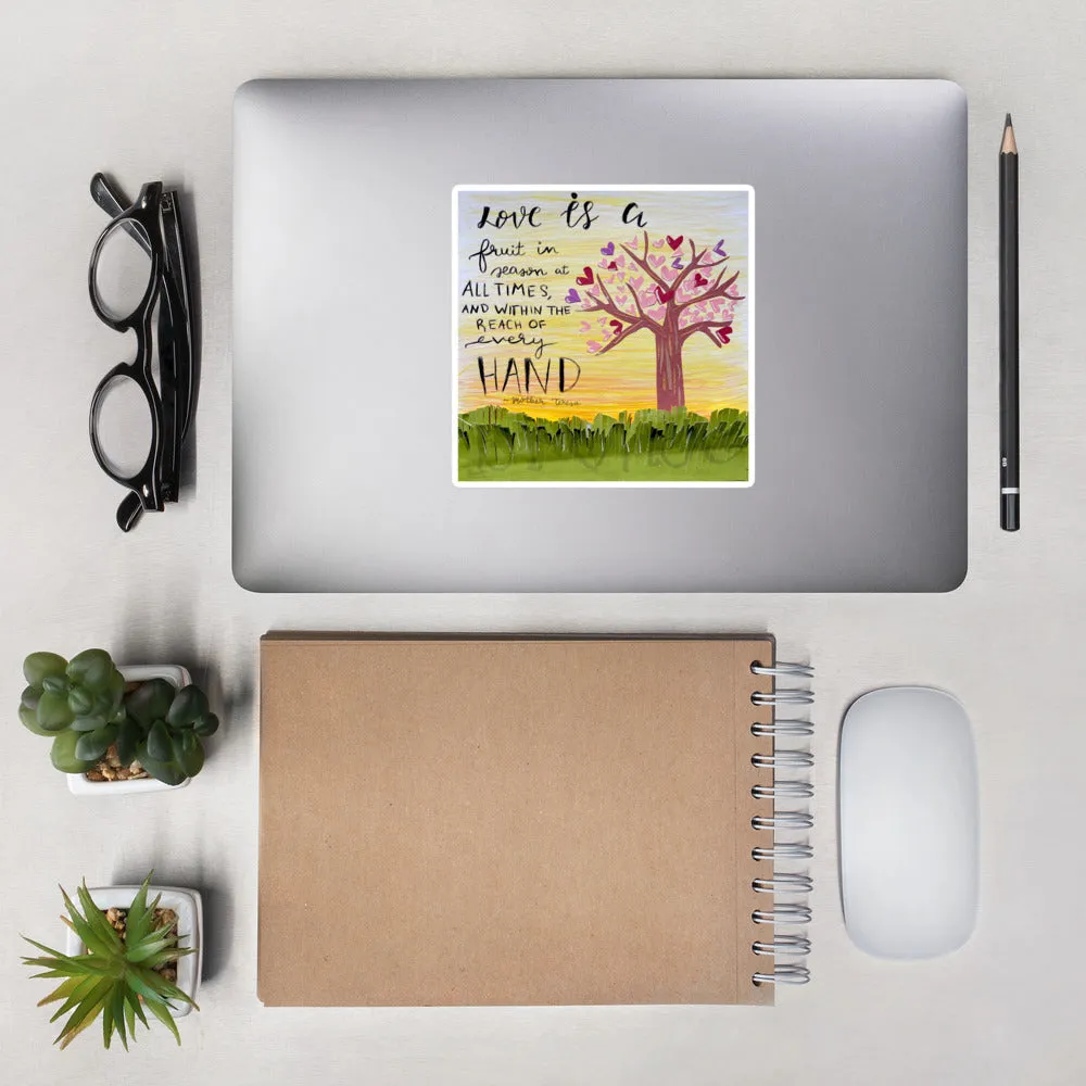 Love is a Fruit by Maren Studt, Bubble-free stickers