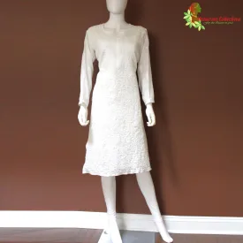 Maharani's Lucknowi Chikankari Kurta Top - White (XL) - Pure Georgette