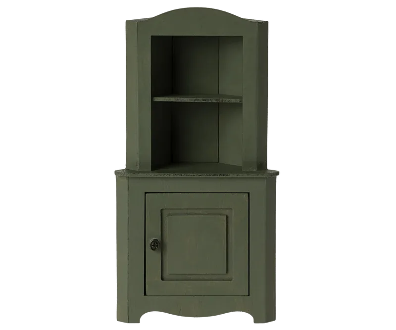 Maileg | Miniature Corner Cabinet, Dark Green