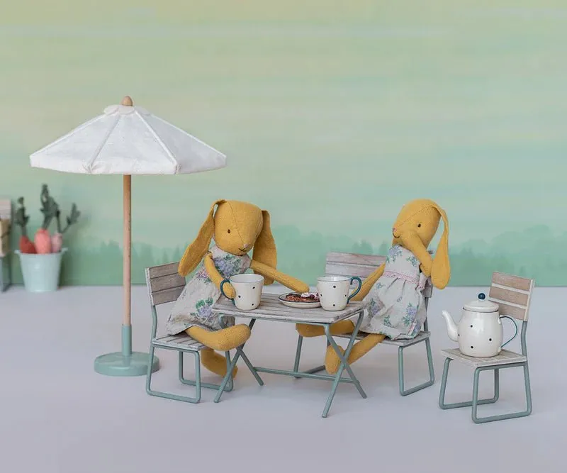 Maileg | Miniature Garden Set, Table w/ Chair & Bench