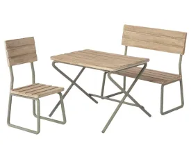 Maileg | Miniature Garden Set, Table w/ Chair & Bench
