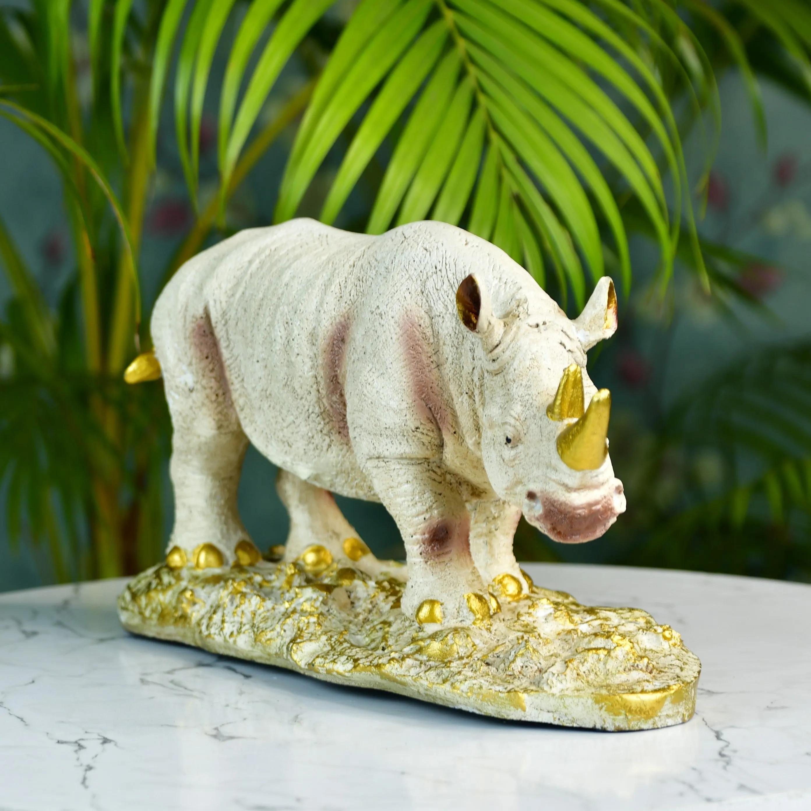Mayii Resin White Rhino Decor