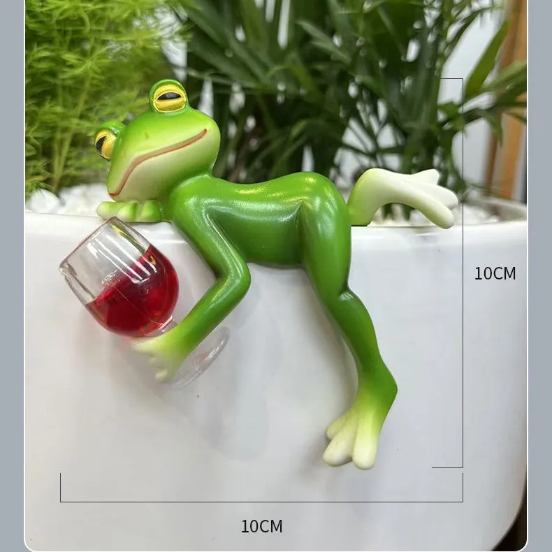 Miniature Frog Figurines Plant Decorations