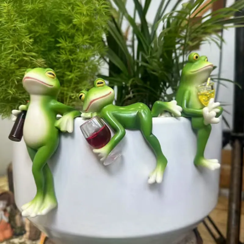 Miniature Frog Figurines Plant Decorations