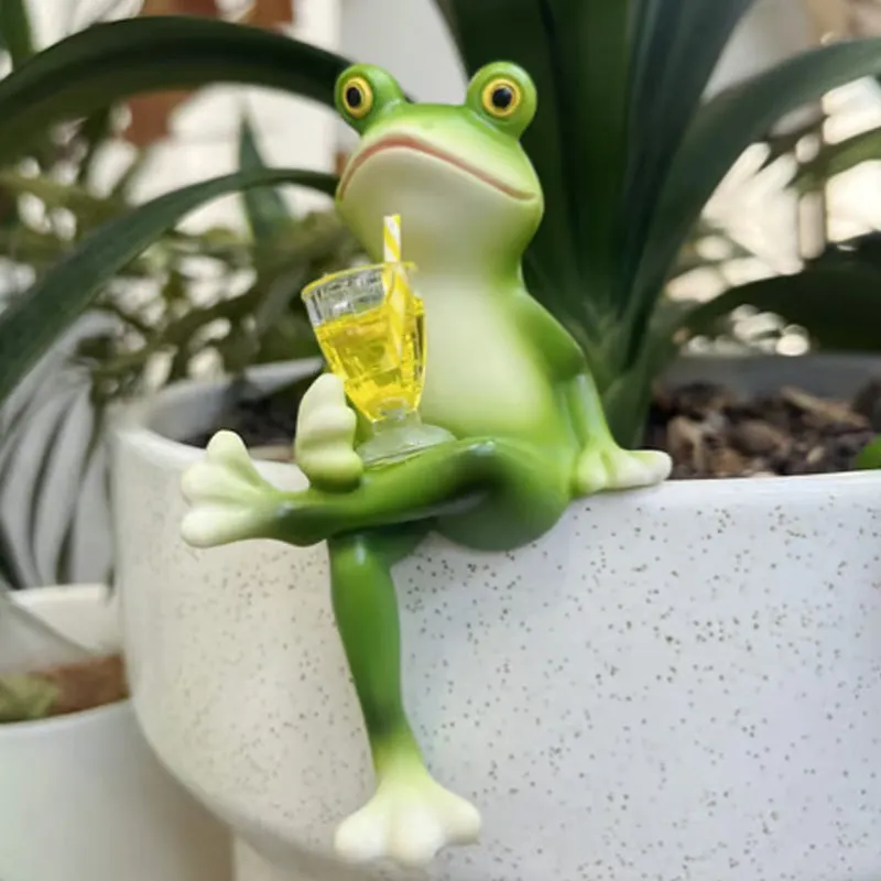 Miniature Frog Figurines Plant Decorations