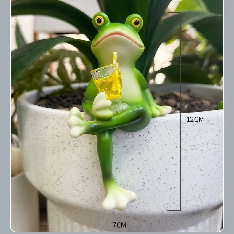 Miniature Frog Figurines Plant Decorations