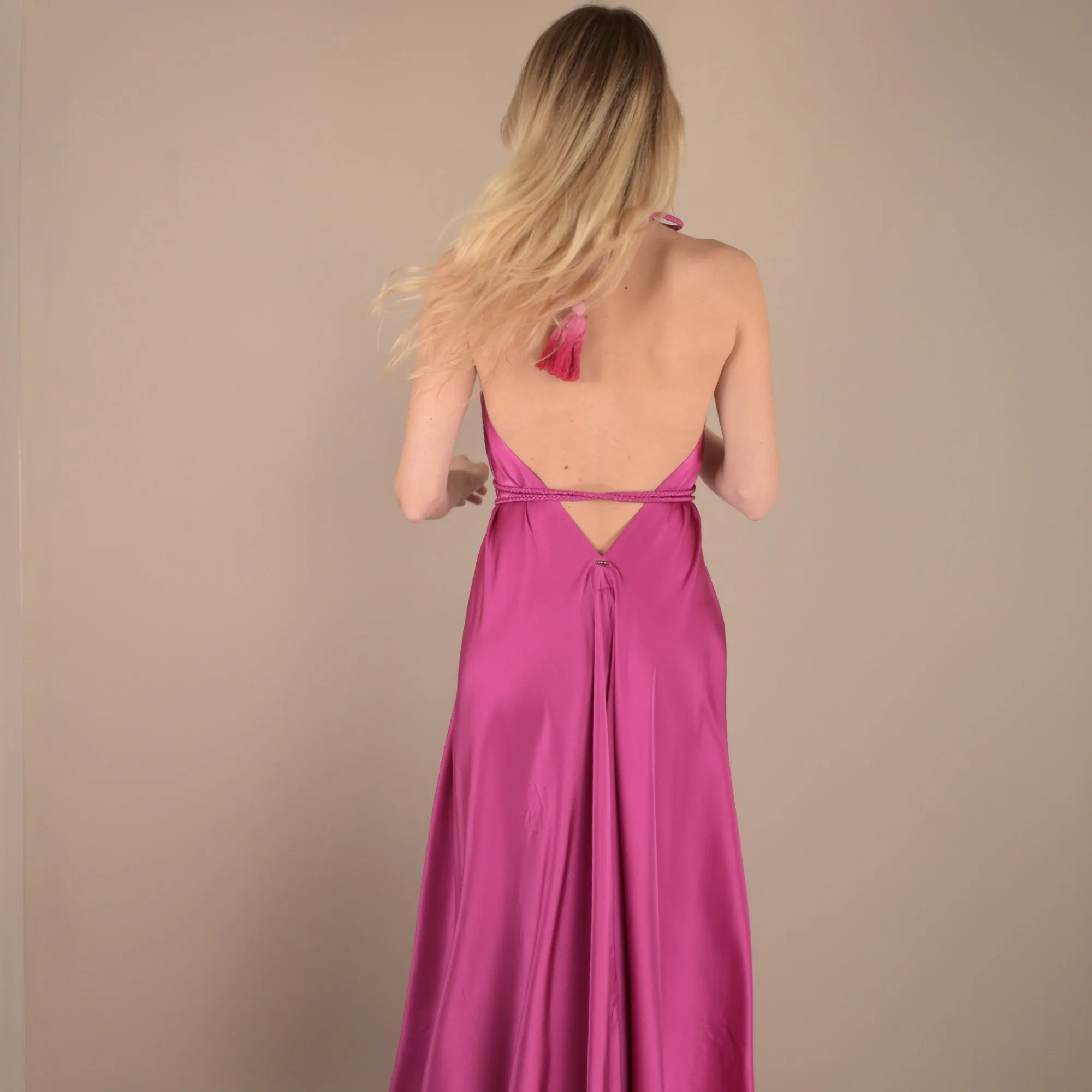 NAF 100 % Silk Dress Fuchsia