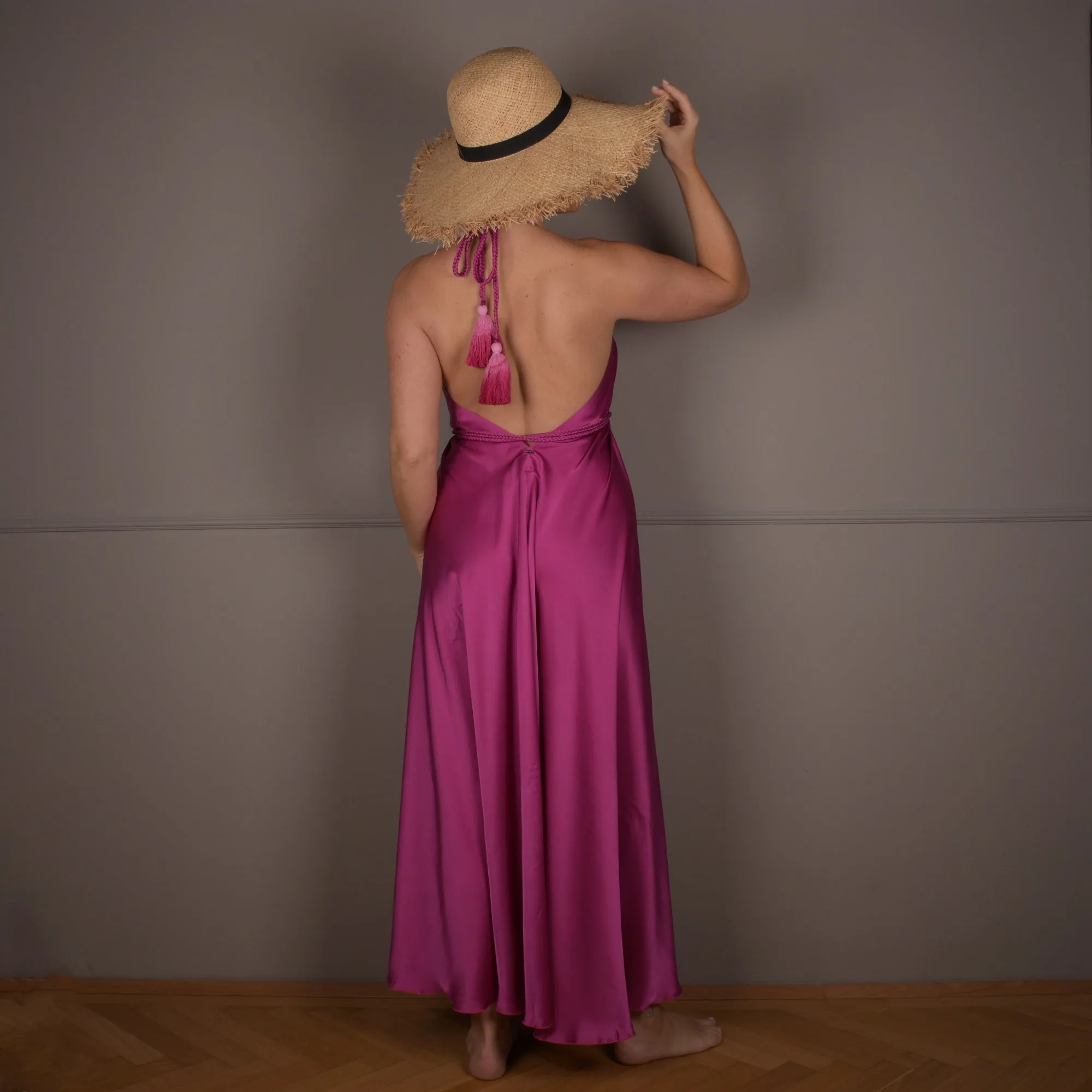 NAF 100 % Silk Dress Fuchsia