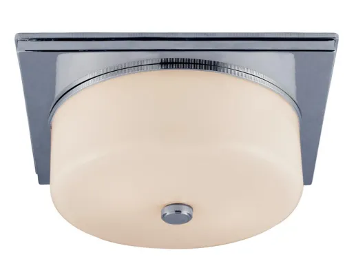 Newhouse Circular Flush-mount in Polished Nickle with White Glass