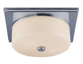 Newhouse Circular Flush-mount in Polished Nickle with White Glass