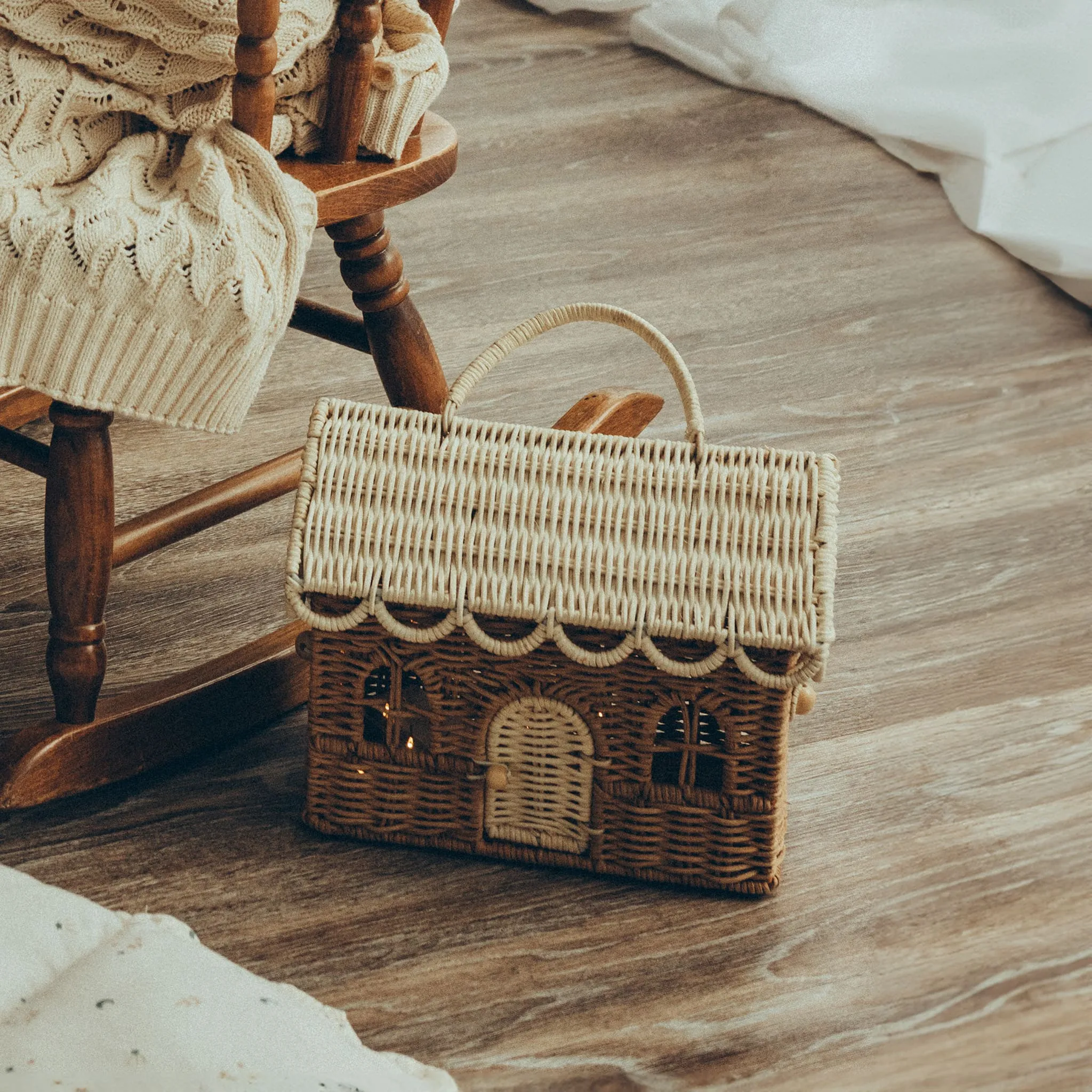 Olli Ella Gingerbread Casa Clutch - Natural/Straw