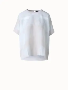 Oversize Silk Blouse with Chiaroscuro Print
