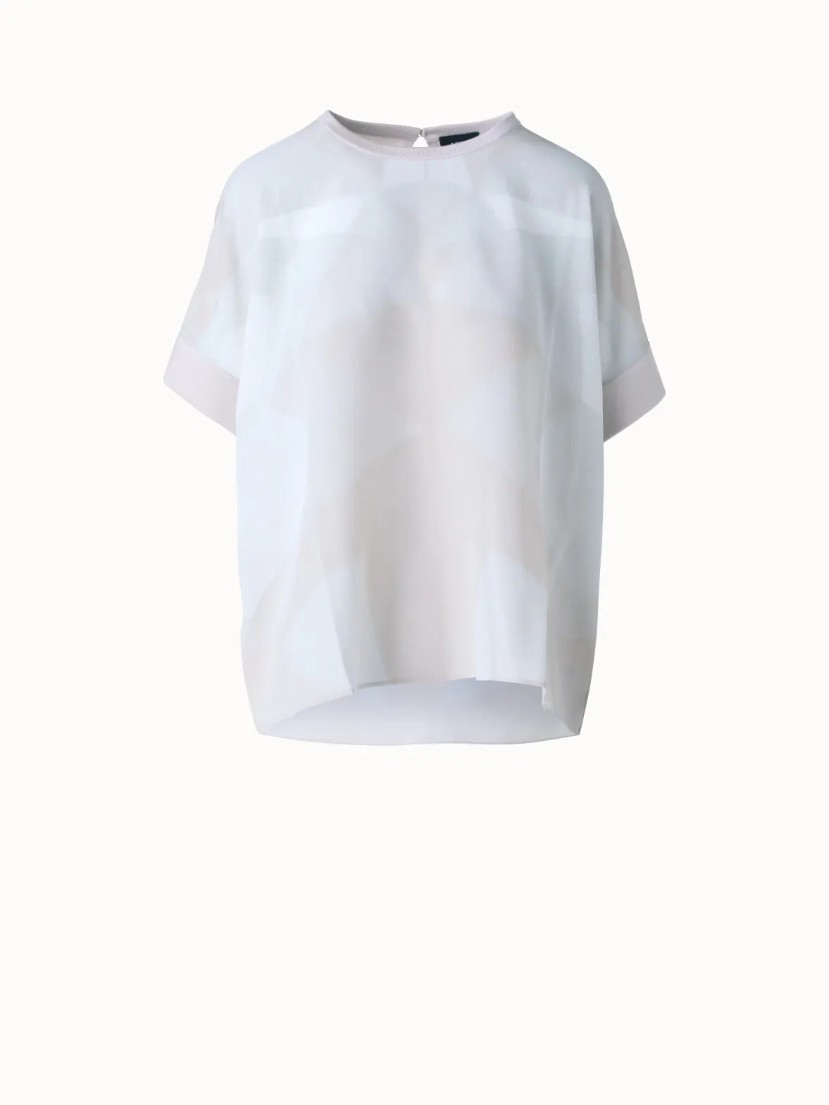 Oversize Silk Blouse with Chiaroscuro Print