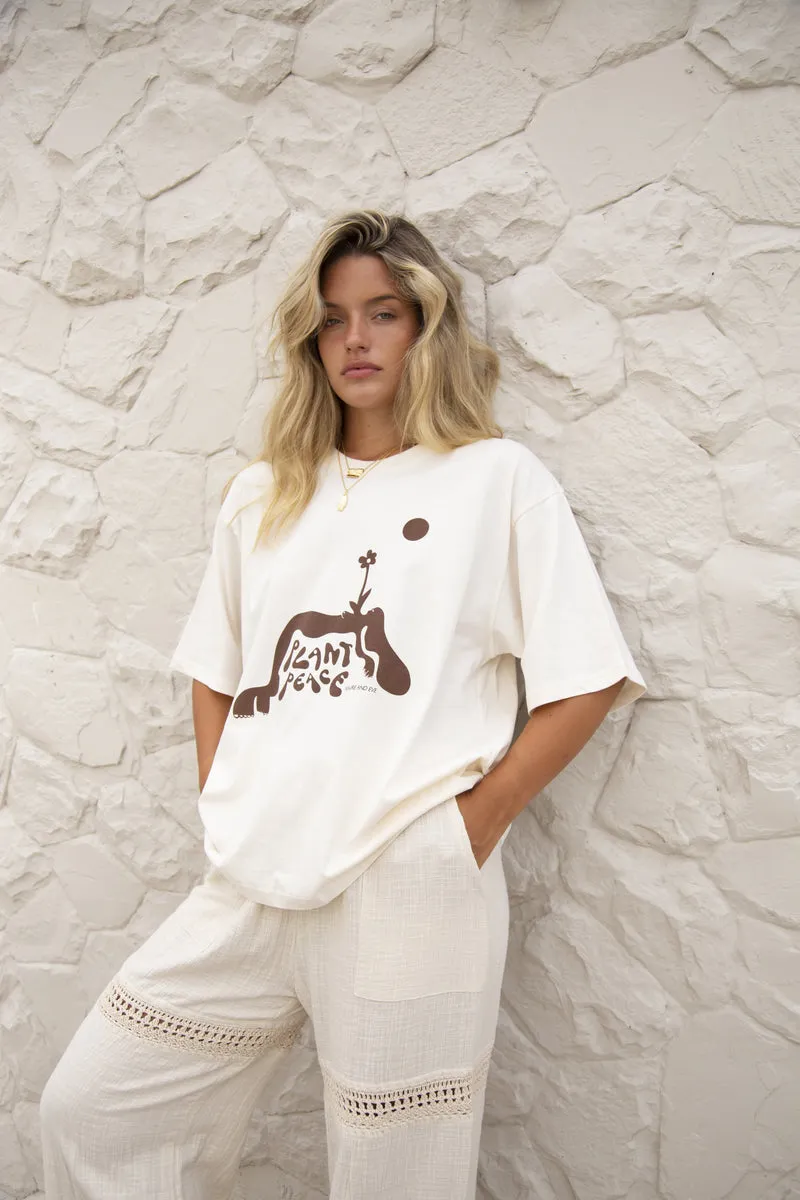 PLANT PEACE TEE - CREAM