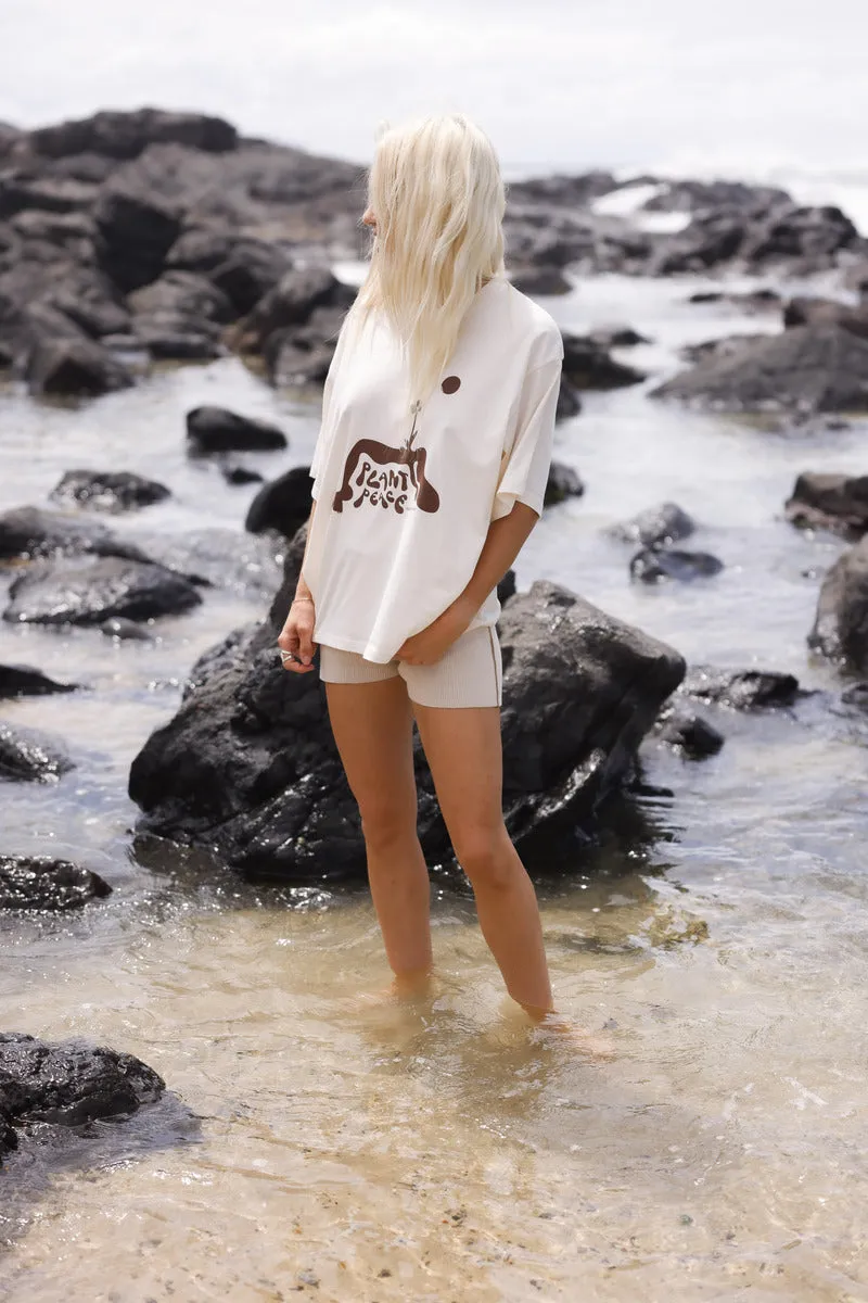 PLANT PEACE TEE - CREAM
