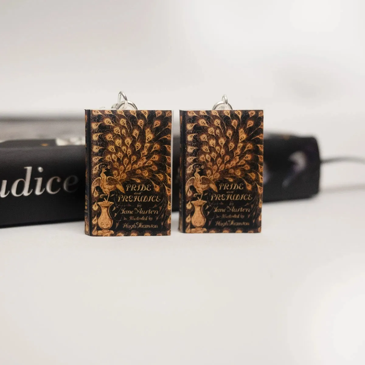 'Pride & Prejudice' Book Cover Earrings in Silver