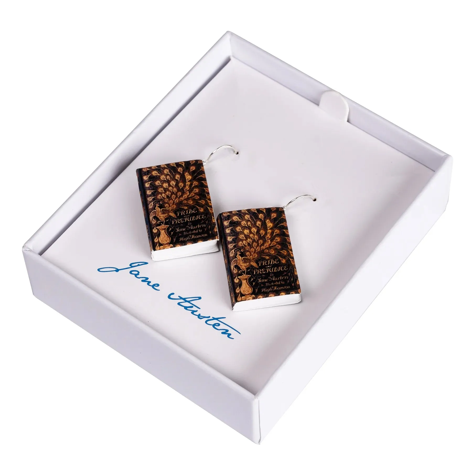 'Pride & Prejudice' Book Cover Earrings in Silver