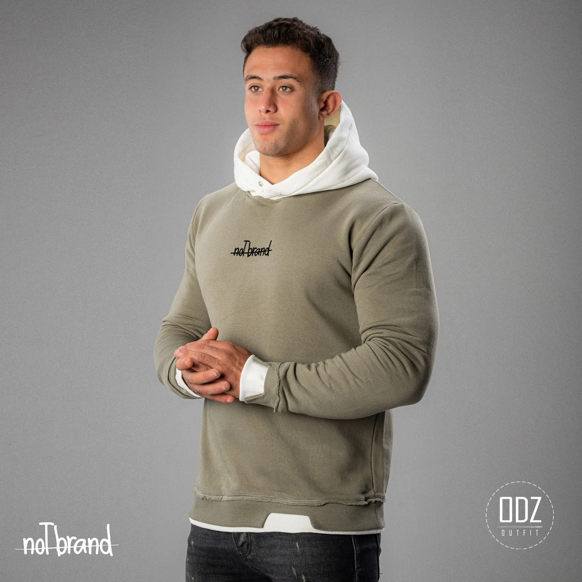 PRINTED TORNED HOODIE