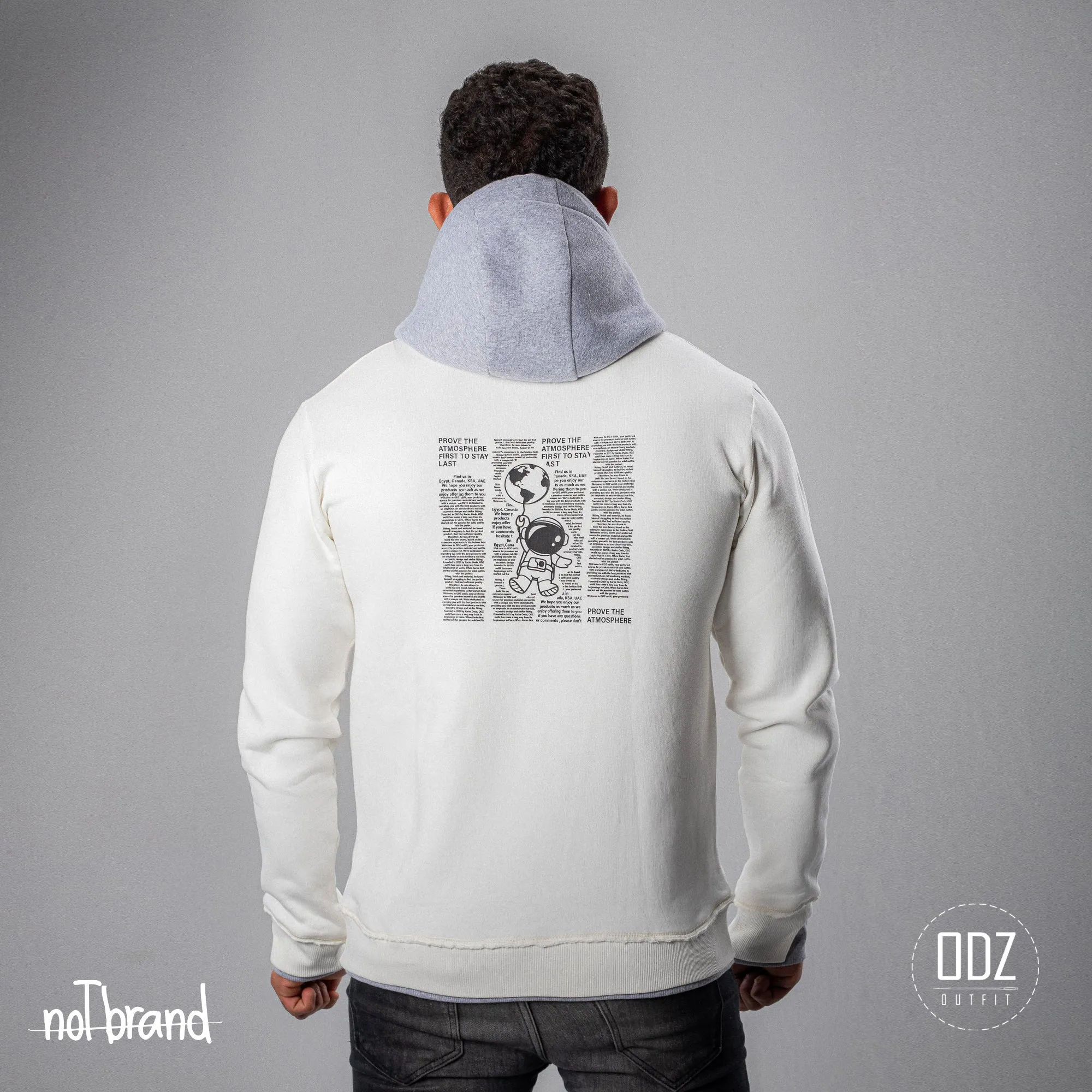 PRINTED TORNED HOODIE