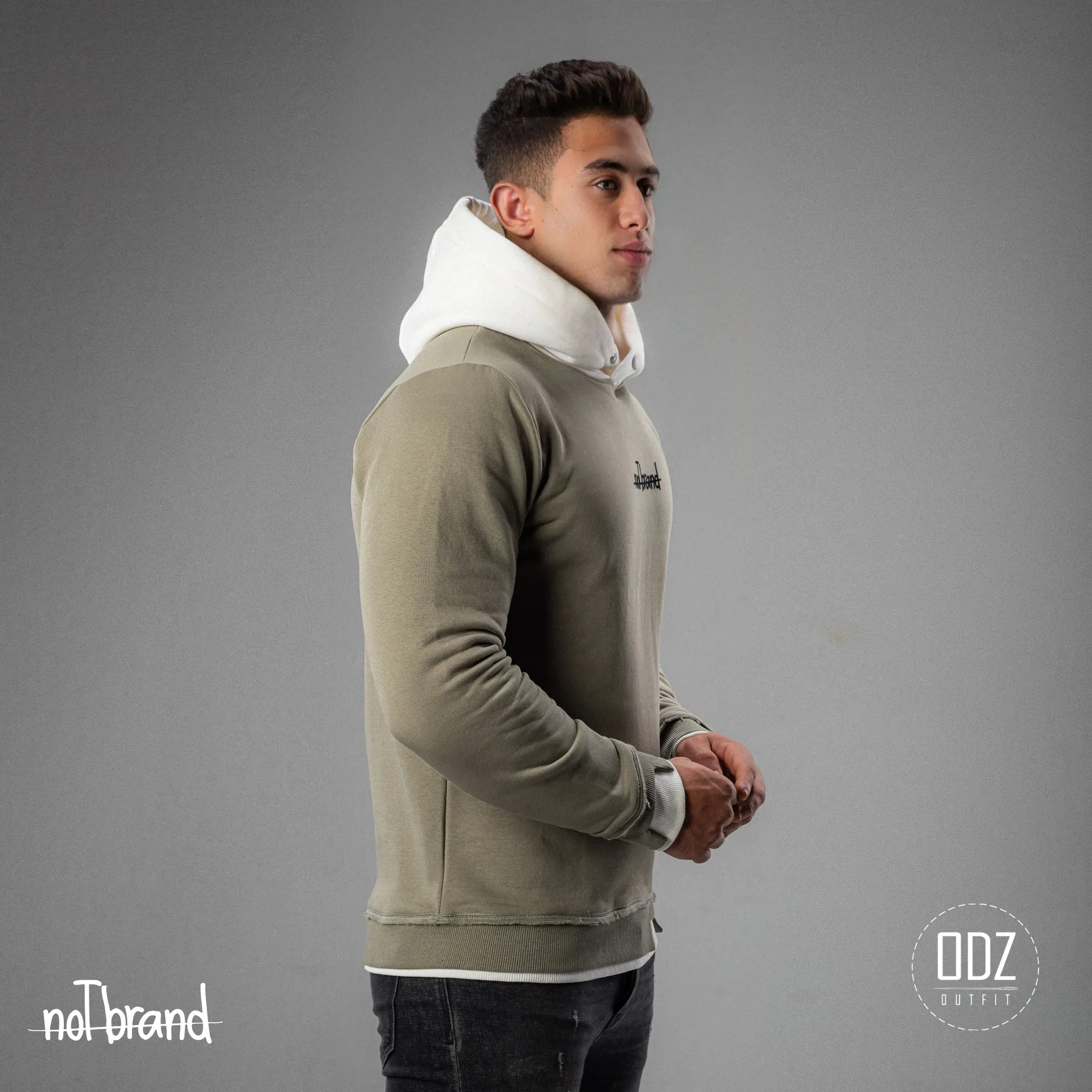 PRINTED TORNED HOODIE