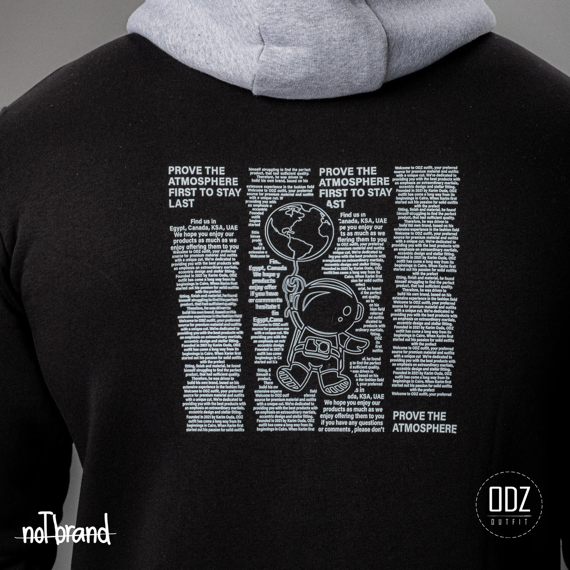 PRINTED TORNED HOODIE