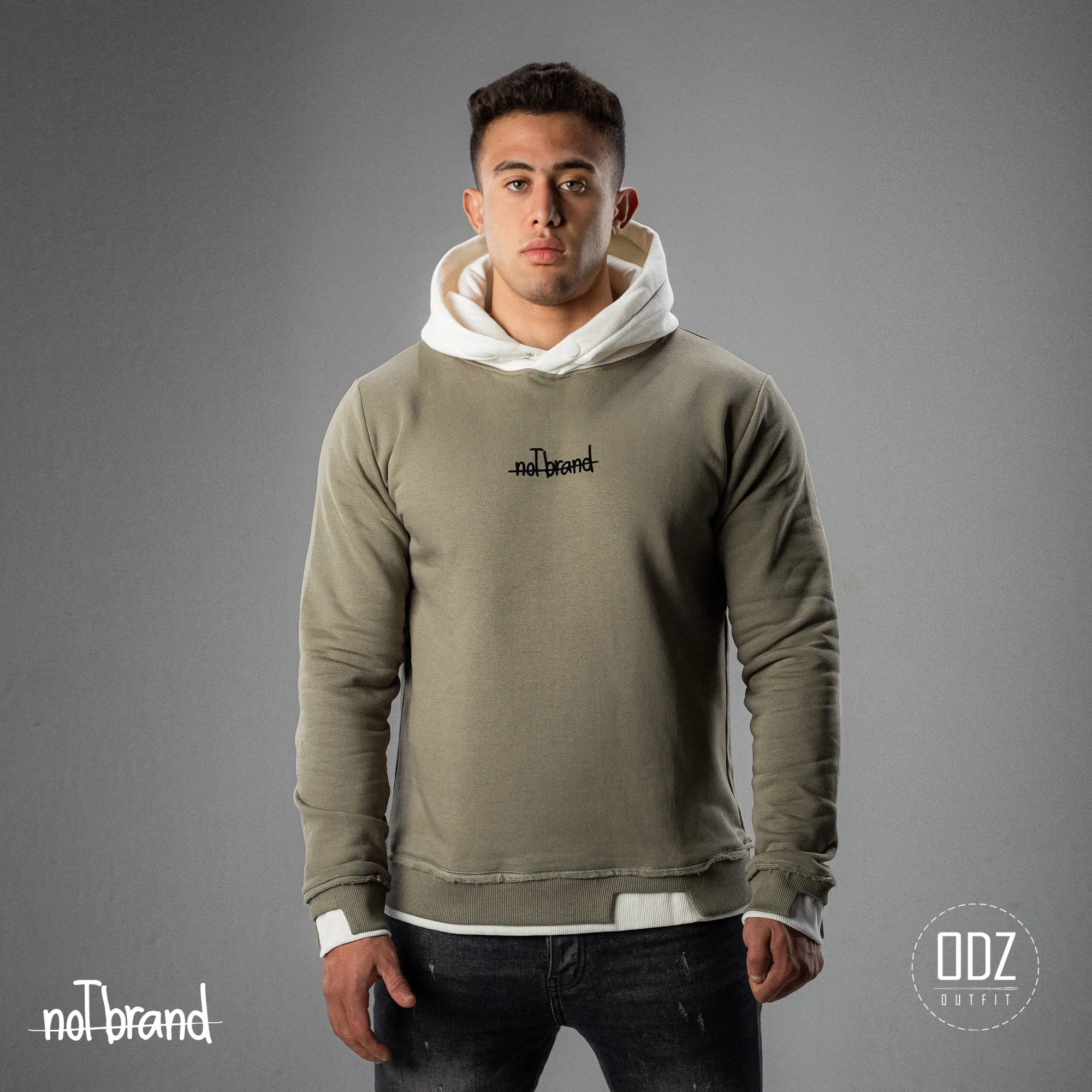 PRINTED TORNED HOODIE