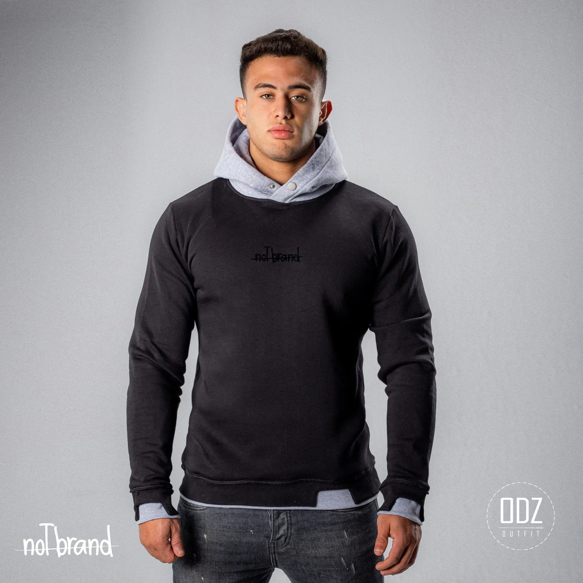 PRINTED TORNED HOODIE
