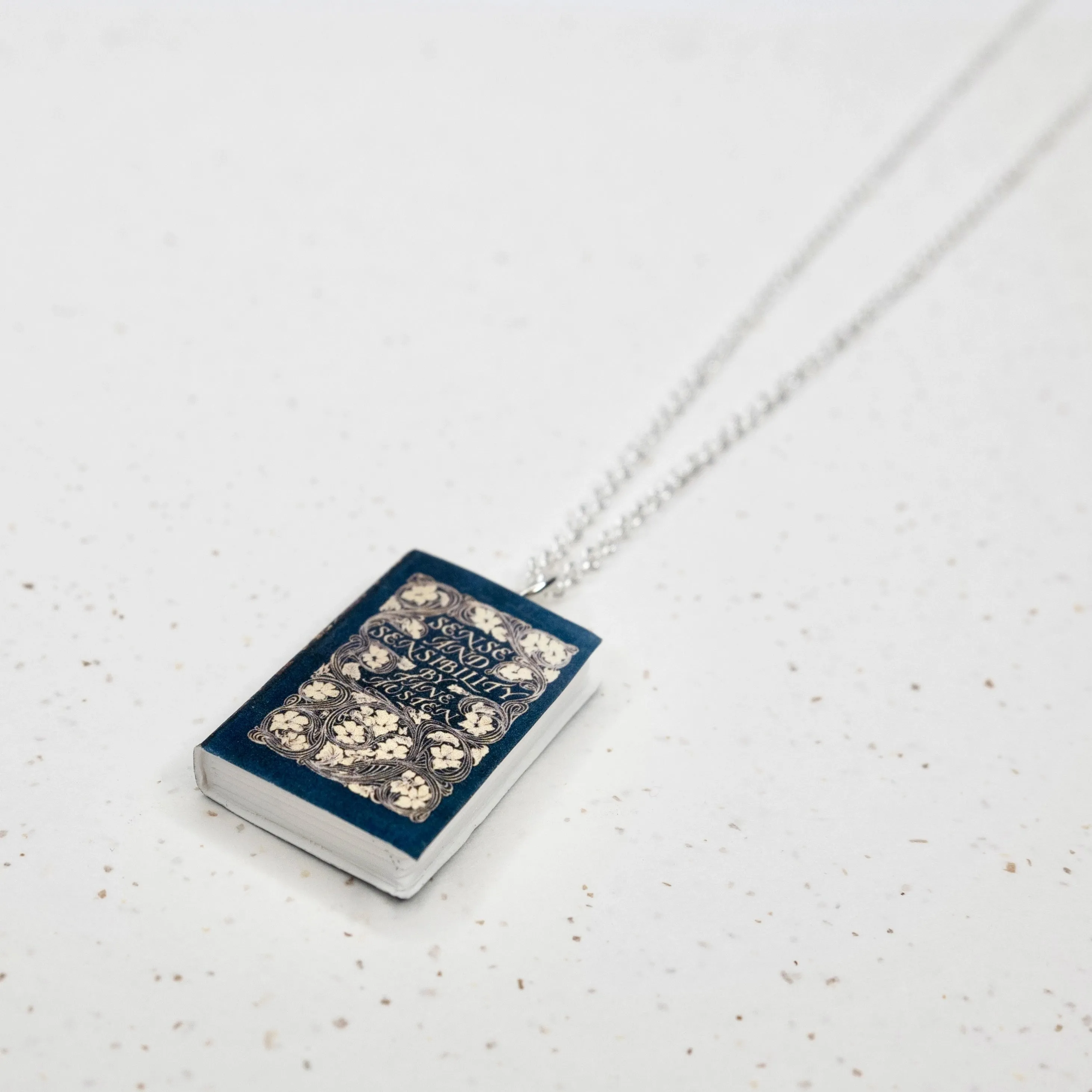 'Sense & Sensibility' Necklace - Book Cover in Silver