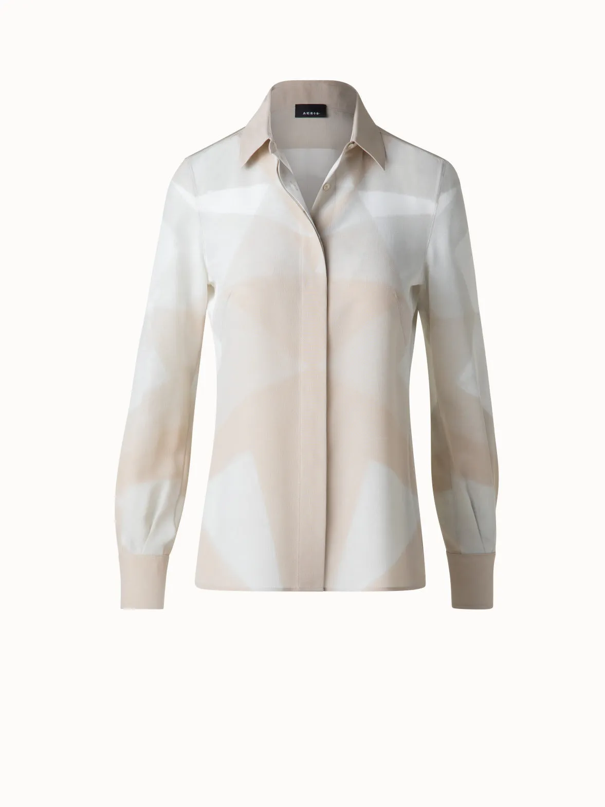 Silk Blouse with Chiaroscuro Print
