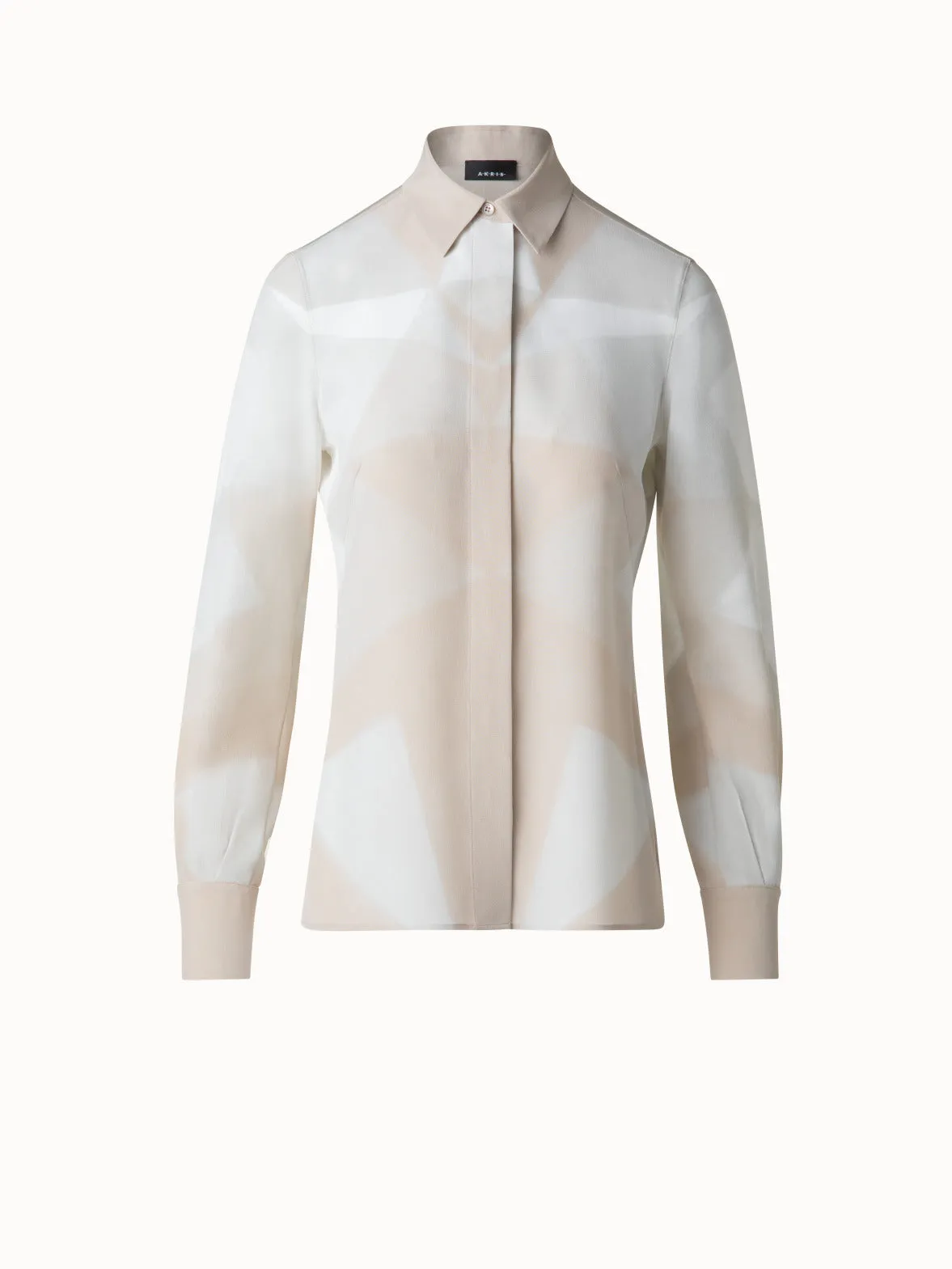 Silk Blouse with Chiaroscuro Print