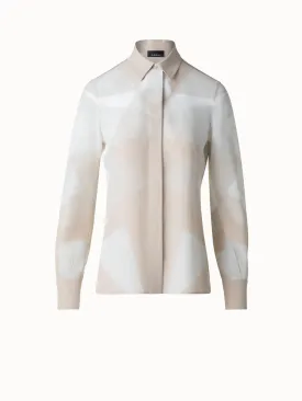 Silk Blouse with Chiaroscuro Print