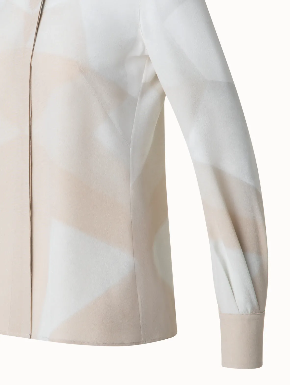 Silk Blouse with Chiaroscuro Print