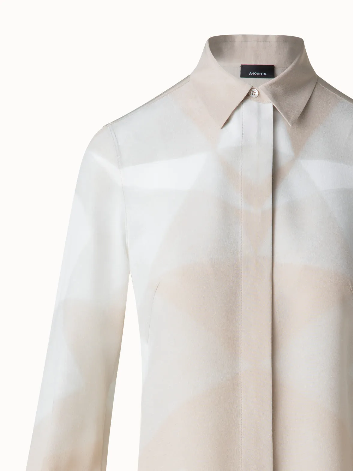 Silk Blouse with Chiaroscuro Print