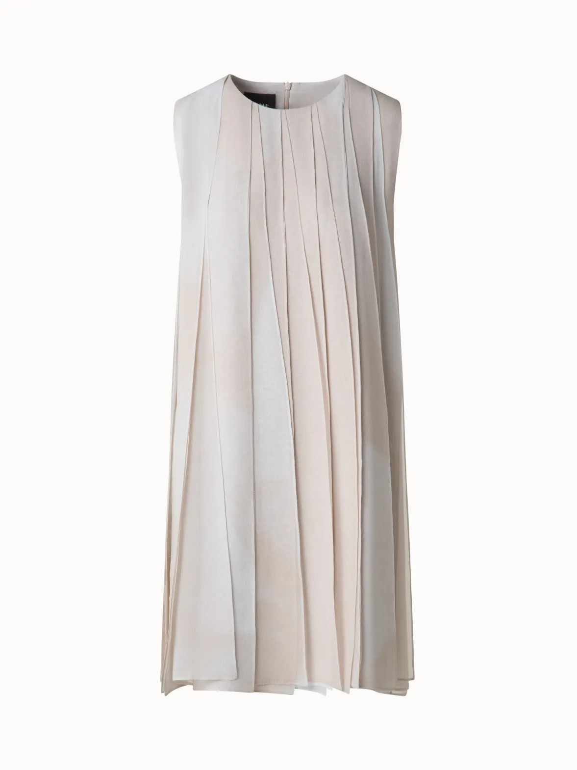 Silk Ribbon Mini Dress with Chiaroscuro Print