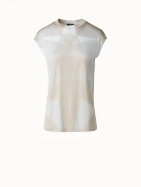 Silk T-Shirt with Chiaroscuro Print