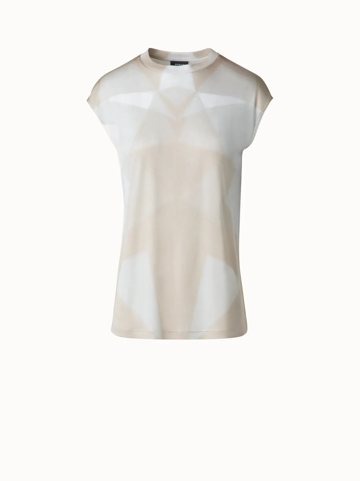 Silk T-Shirt with Chiaroscuro Print