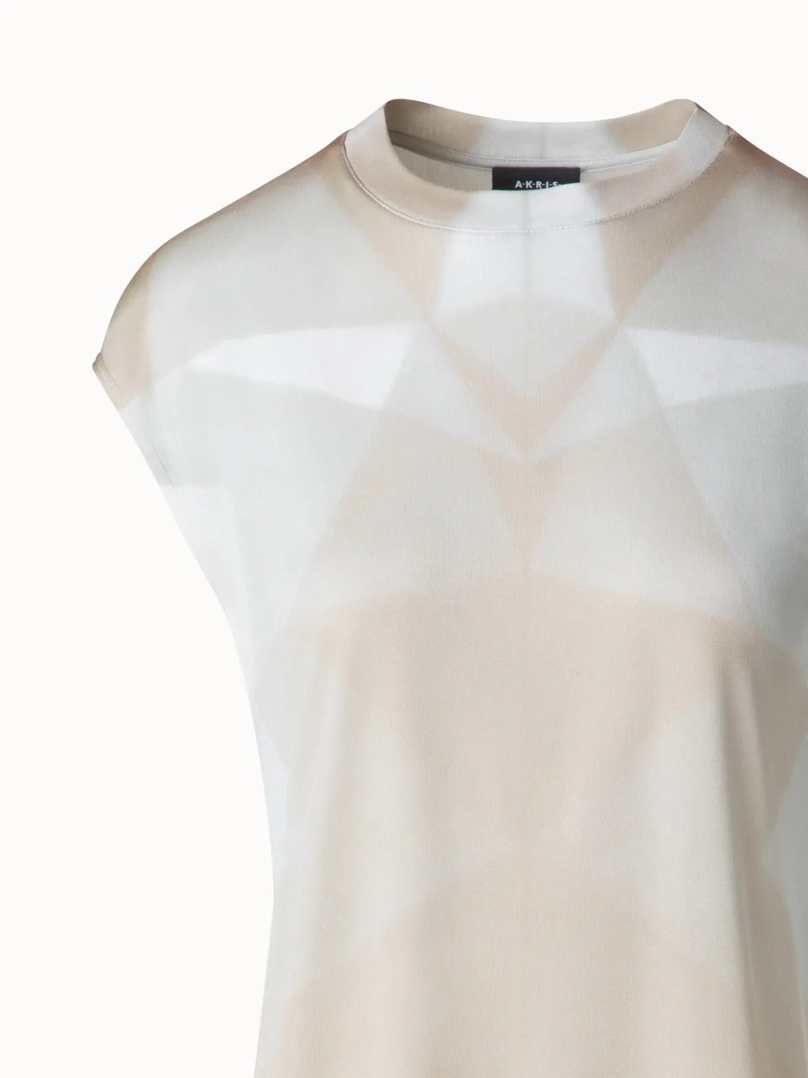 Silk T-Shirt with Chiaroscuro Print