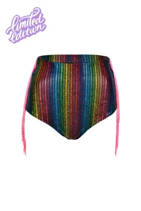 Taste The Rainbow Fringe Holographic Hot Pants - Limited Edition