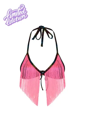 Taste The Rainbow Holographic Fringe Benefits Top - Limited Edition
