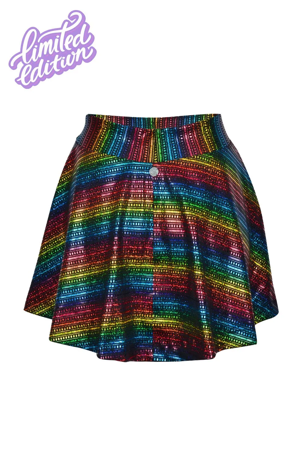 Taste The Rainbow Holographic Skater Miniskirt - Limited Edition