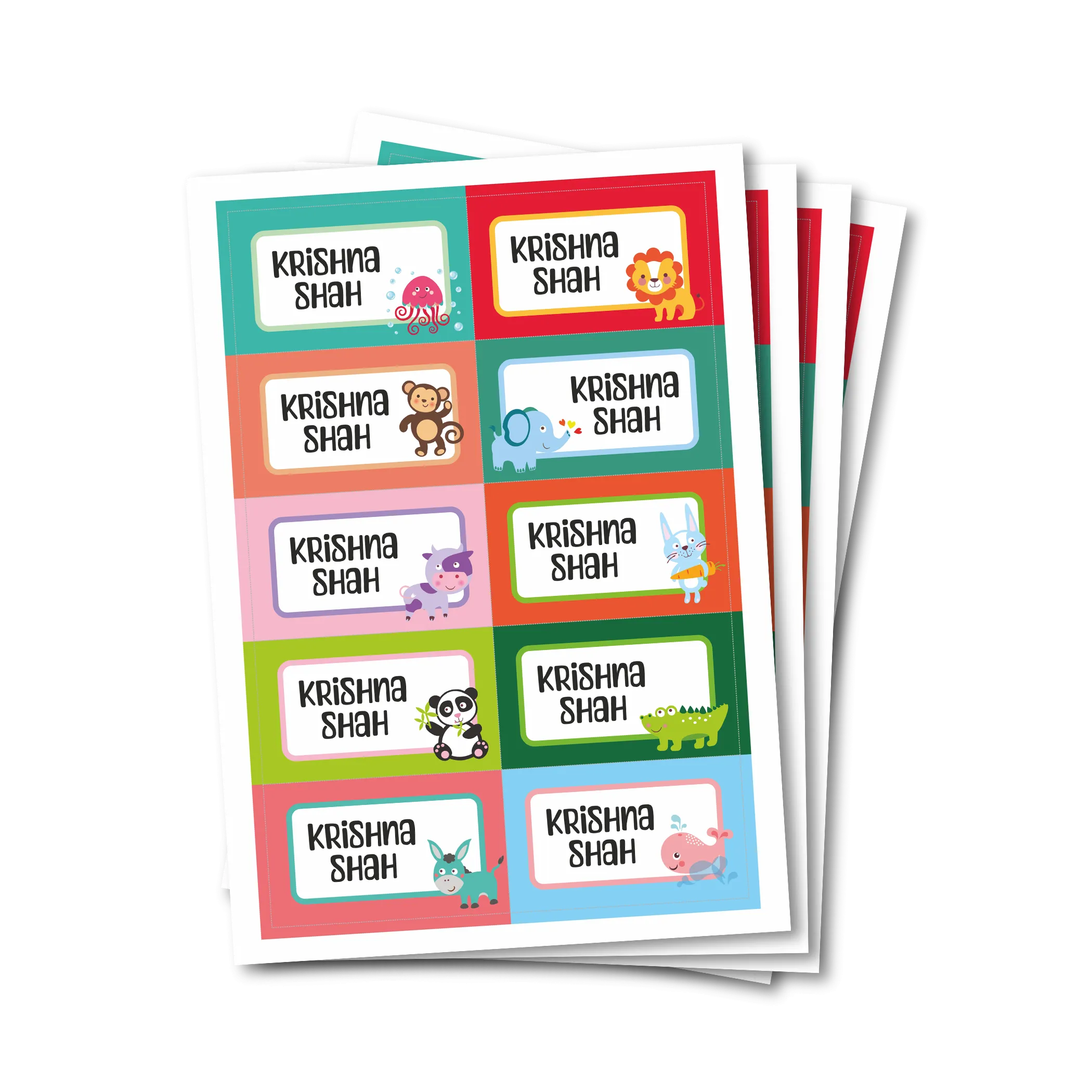 Waterproof Labels - Animal (Set Of 40)