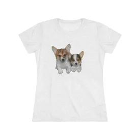 Welsh Corgi 'Cousins' Women's Slim Fit Triblend Tee